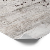 彫刻Sweethearts結婚のオープンバーテーブルの標識 ポスター (角)