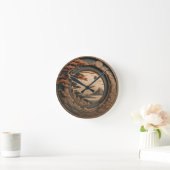 彫日本の刻 ラウンド壁時計 (ホーム)