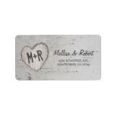 彫素朴られた樺の木 ラベル (正面)