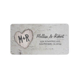 彫素朴られた樺の木 ラベル