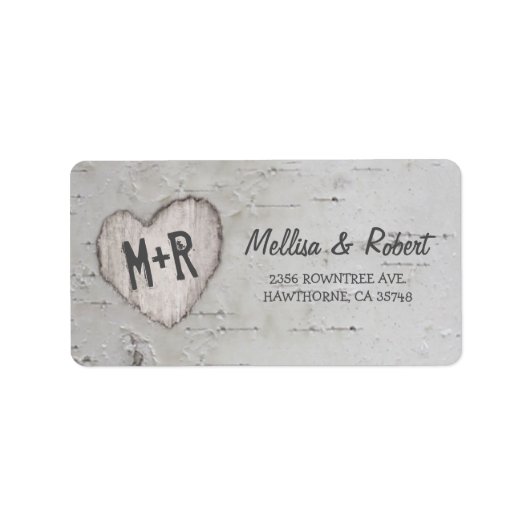 彫素朴られた樺の木 ラベル (正面)