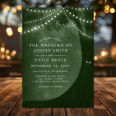 彫素朴り木文字列ライトグリーン結婚ズ 招待状