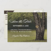 彫素朴刻されたオークの木の国の日付を保存 案内ポストカード (正面/裏面)