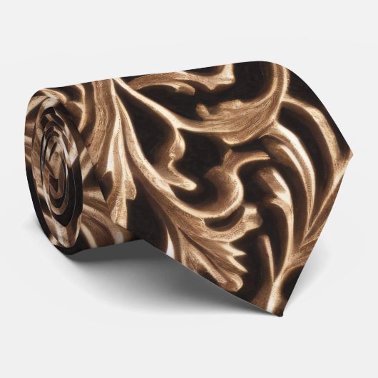 彫華美刻された金属バロックフローラダマスク ネクタイ (ロール)