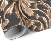 彫華美刻された金属バロックフローラダマスク ラッピングペーパー (ロールコーナー)