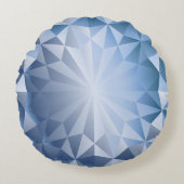 彫面を切り出された宝石の青の氷 ラウンドクッション (正面)