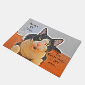 影がある猫のドアマット ドアマット (アングル)