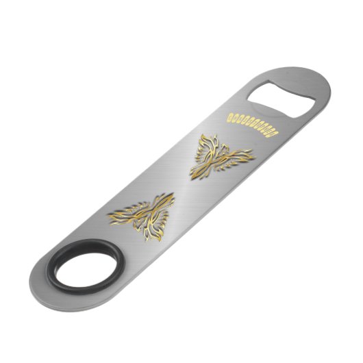 影が付いている上昇の金フェニックスの金ゴールドの炎 スピード栓抜き (裏面アングル)