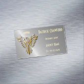 影が付いている上昇の金フェニックスの金ゴールドの炎 マグネット名刺 (インサイチュ)