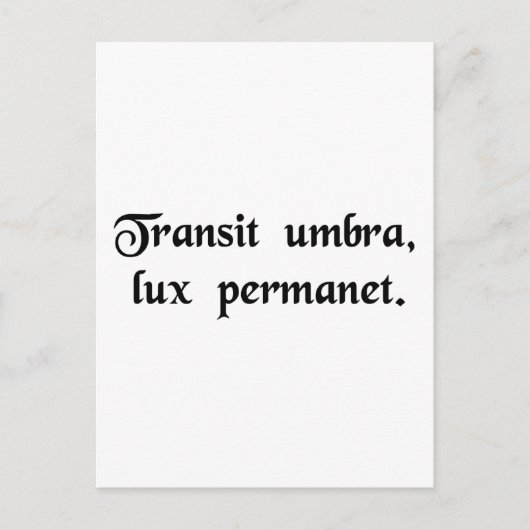 影が通過し、光は残る。 ポストカード (正面)