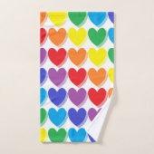 影で覆われた虹のハート バスタオルセット (ハンドタオル)