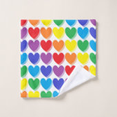 影で覆われた虹のハート バスタオルセット (ウォッシュタオル)