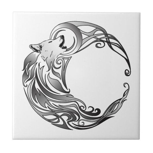 影で覆われる種族のオオカミ- タイル (正面)