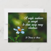 影に咲くデイジーと聖フランシスコの名言 ノートカード (正面)