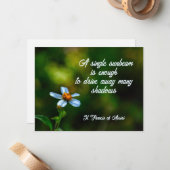 影に咲くデイジーと聖フランシスコの名言 ノートカード (正面/裏面インサイチュ)