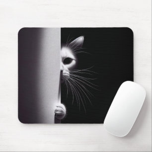 影に隠れている猫 マウスパッド