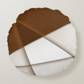 影のある傾斜ベージュ三角形、滑らかなスタイル ラウンドクッション (正面)