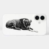 影のある犬のスマホケース Case-Mate iPhoneケース (裏面 (横))