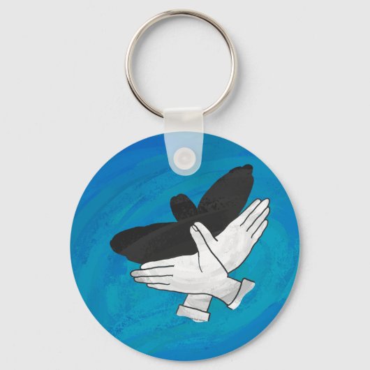 影のイーグル(青) キーホルダー (正面)