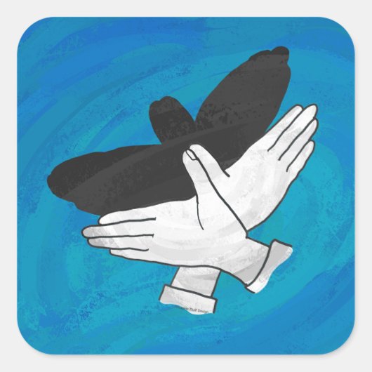 影のイーグル(青) スクエアシール (正面)