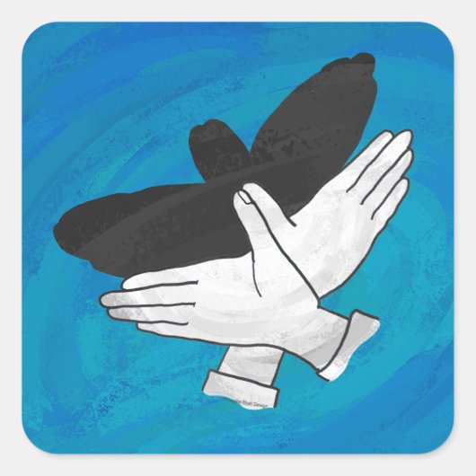 影のイーグル(青) スクエアシール (正面)