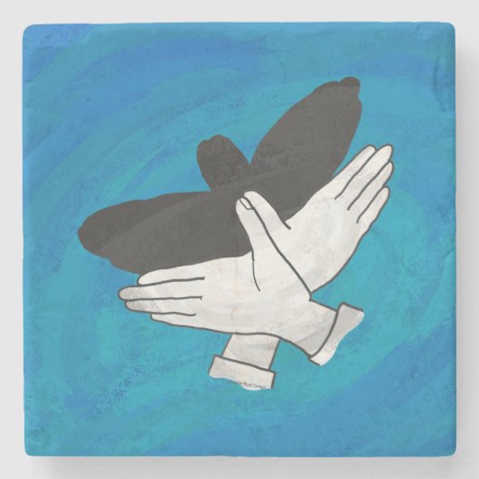 影のイーグル(青) ストーンコースター (正面)