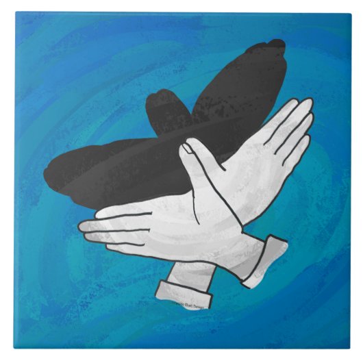 影のイーグル(青) タイル (正面)