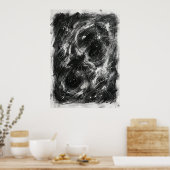 影のエネルギーの黒い螺旋 ウォールアート (キッチン)