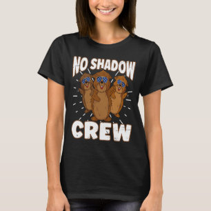 影のクルーGroundhogアメリカ国旗のGroundhogなし Tシャツ