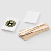 影のシルエットが犬を見上げるリース ハンドファン (組立なし)