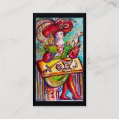 影のタロッ失ったツ、マジシャンブラック紙 名刺 (裏面)