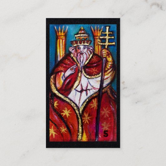 影のタロッ失ったト教皇ヒエロファントブラック紙 名刺 (裏面)