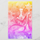 影のタロ失ったット/スターイエローピンク 便箋 (正面)