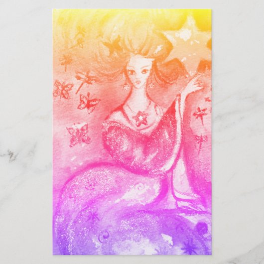 影のタロ失ったット/スターイエローピンク 便箋 (正面)