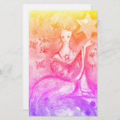 影のタロ失ったット/スターイエローピンク 便箋 (正面/裏面)