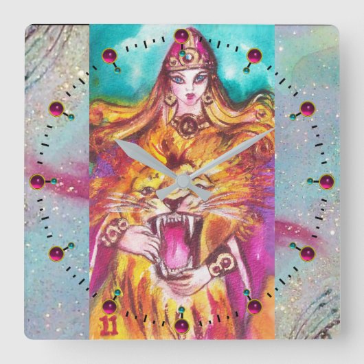 影のタロ失ったット/強度/不屈S スクエア壁時計 (正面)