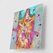 影のタロ失ったット/強度/不屈S スクエア壁時計 (傾斜)