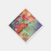 影のタロ失ったット、恋人バレンタインデー スタンダードカクテルナプキン (角)