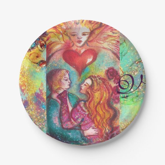 影のタロ失ったット、恋人バレンタインデー ペーパープレート (正面)