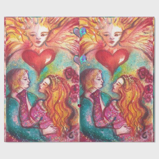 影のタロ失ったット、恋人バレンタインデー ラッピングペーパー (フラット)