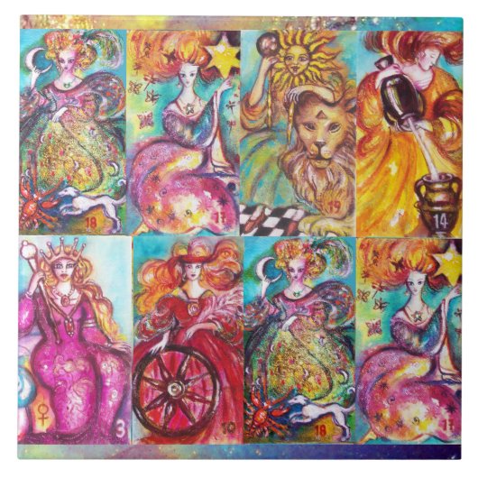 影のタロ失ったット/星，月，日，皇后 タイル (正面)