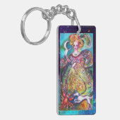 影のタロ失ったット/月の女性モノグラム キーホルダー (正面左)