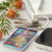 影のタロ失ったット/月の女性モノグラム キーホルダー (正面右)