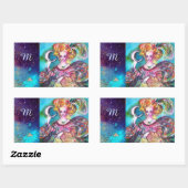 影のタロ失ったット/月の女性モノグラム 長方形シール (シート)