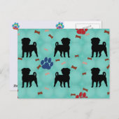 影のパグ ポストカード (正面/裏面)