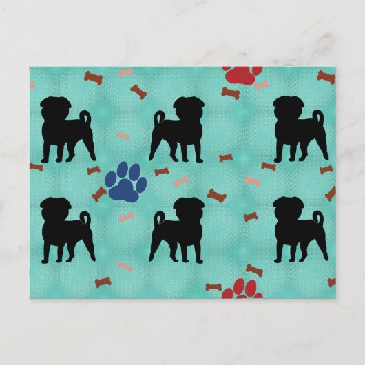 影のパグ ポストカード (正面)