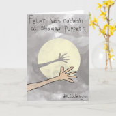 影のパペットテーマの挨拶状 カード (黄色い花)