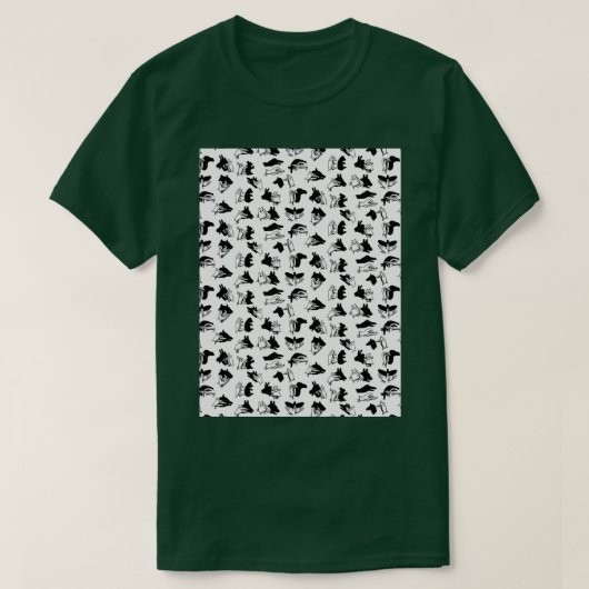 影のパペットパターン Tシャツ (デザイン正面)