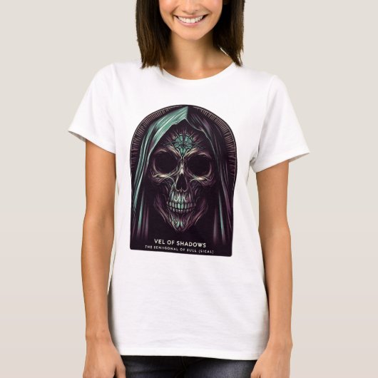 影のベール:謎のスカル Tシャツ (正面)