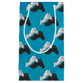 影のラクダ（青） スモールペーパーバッグ (正面)